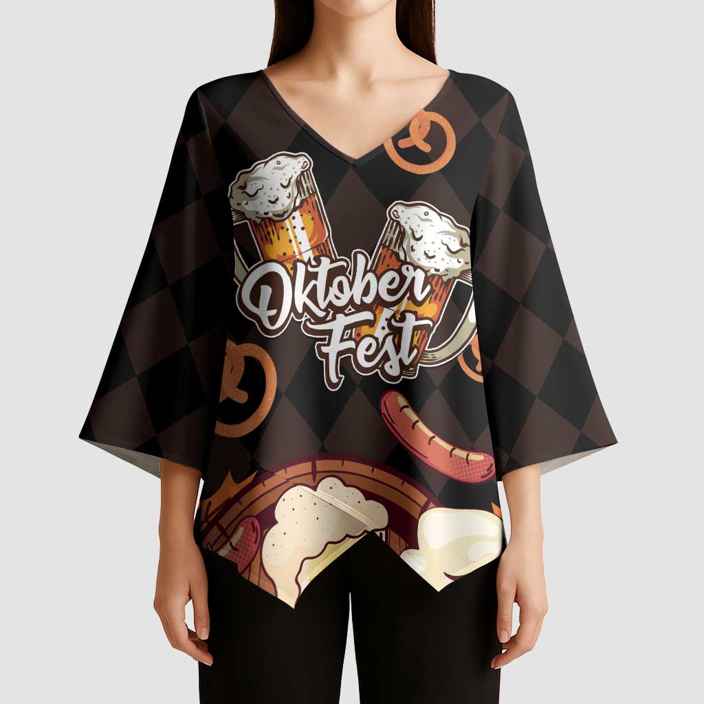 Oktoberfest German Beer Festival Celebration Kimono Sleeve Blouse - Wonder Print Shop