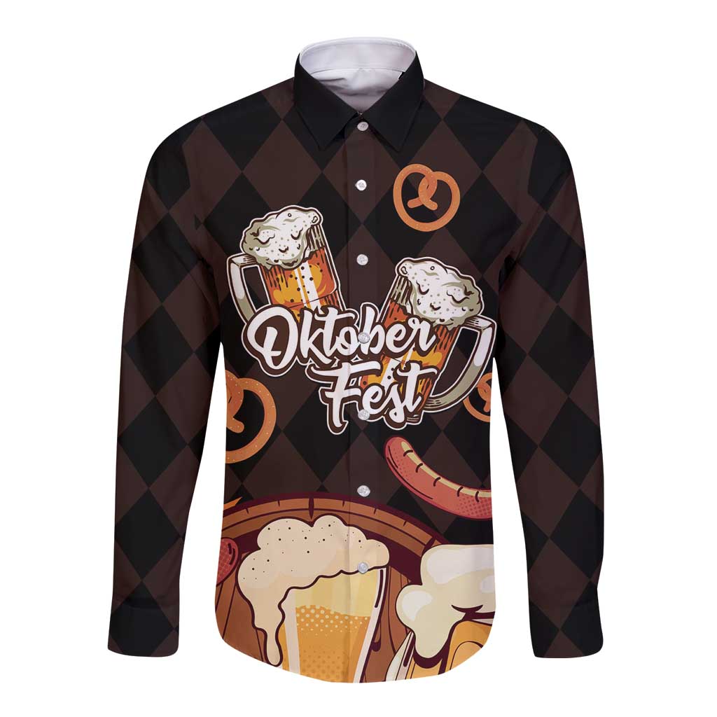Oktoberfest German Beer Festival Celebration Long Sleeve Button Shirt - Wonder Print Shop