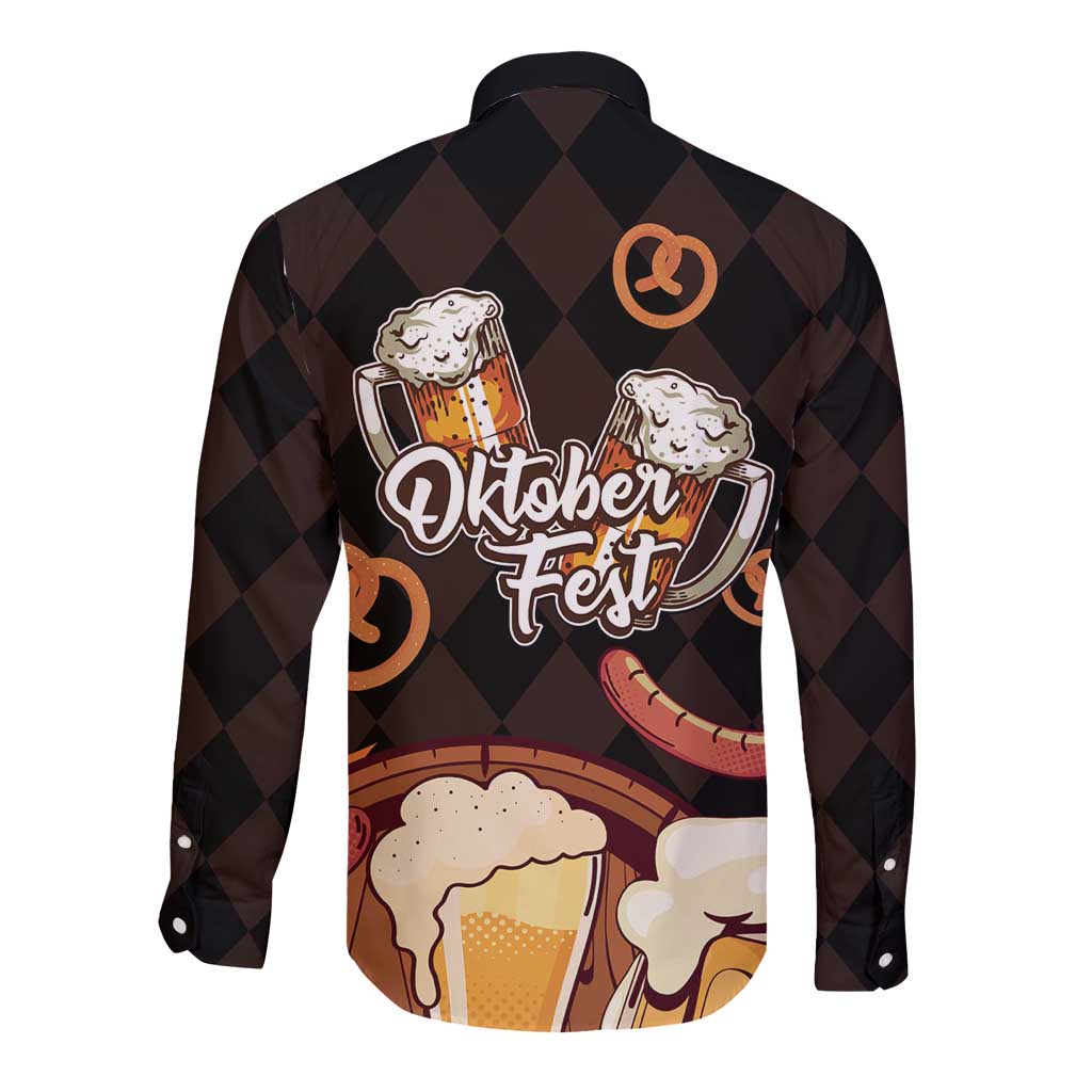 Oktoberfest German Beer Festival Celebration Long Sleeve Button Shirt - Wonder Print Shop