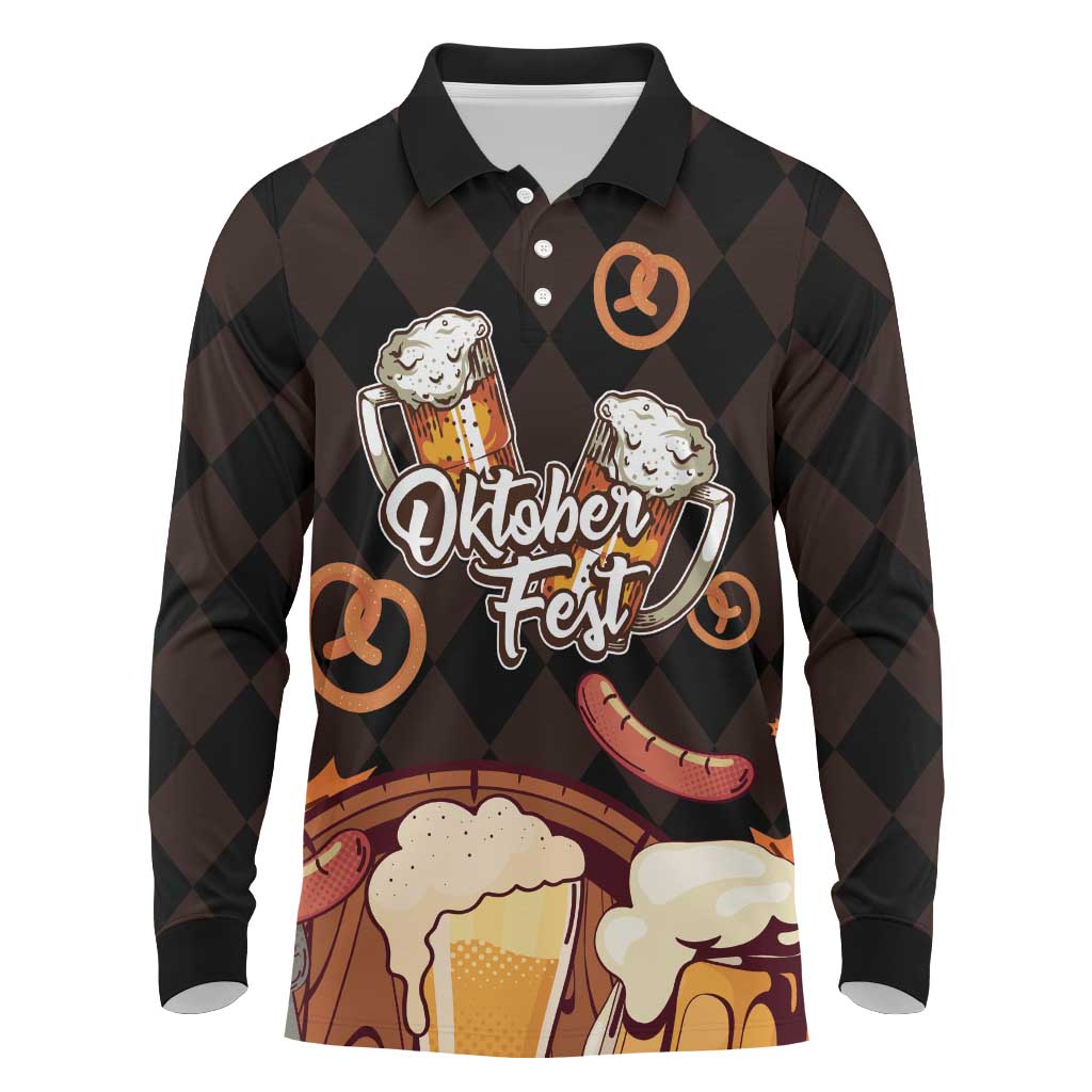 Oktoberfest German Beer Festival Celebration Long Sleeve Polo Shirt - Wonder Print Shop