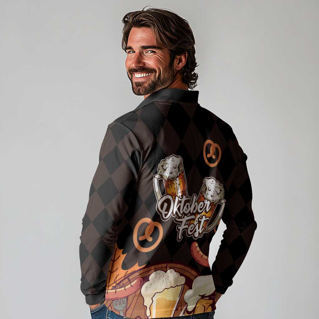 Oktoberfest German Beer Festival Celebration Long Sleeve Polo Shirt - Wonder Print Shop