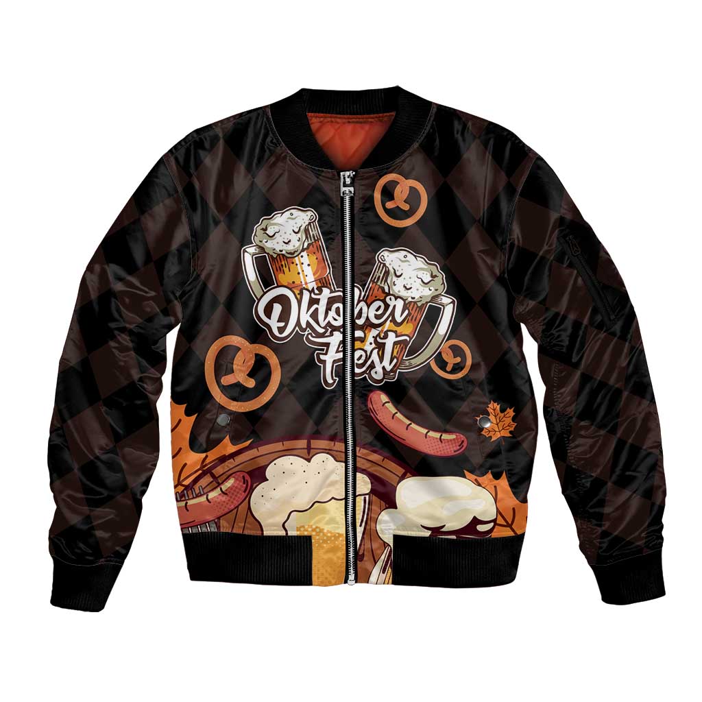 Oktoberfest German Beer Festival Celebration Sleeve Zip Bomber Jacket - Wonder Print Shop