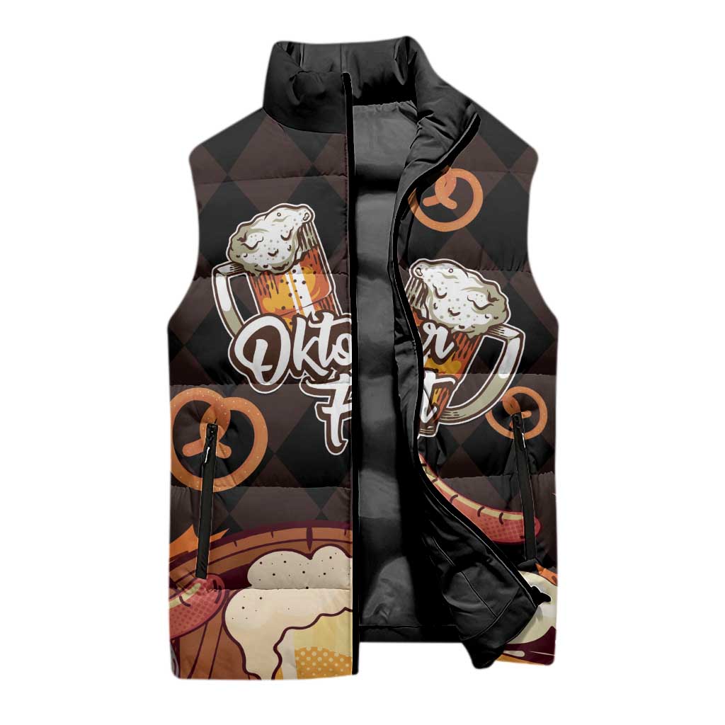 Oktoberfest German Beer Festival Celebration Sleeveless Puffer Jacket - Wonder Print Shop