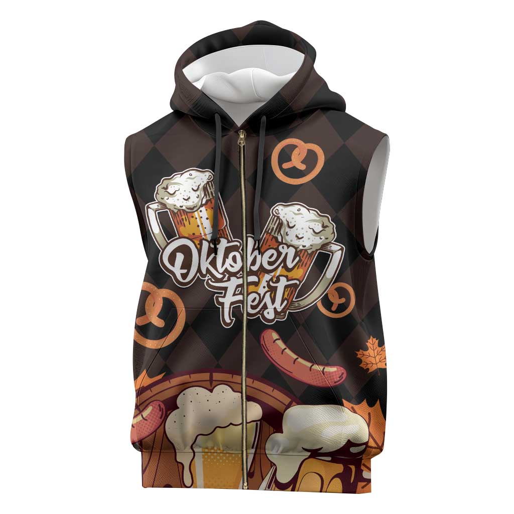 Oktoberfest German Beer Festival Celebration Sleeveless Zip Hoodie - Wonder Print Shop