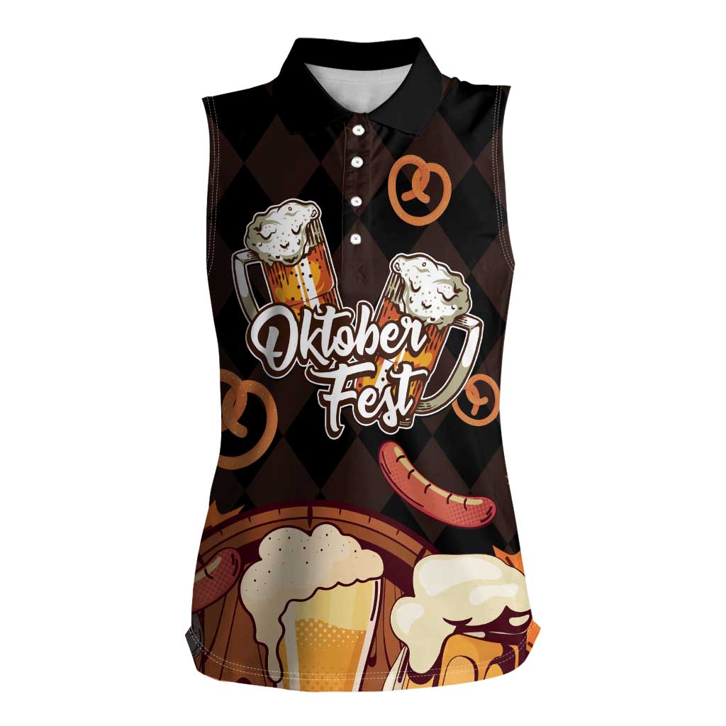 Oktoberfest German Beer Festival Celebration Women Sleeveless Polo Shirt - Wonder Print Shop