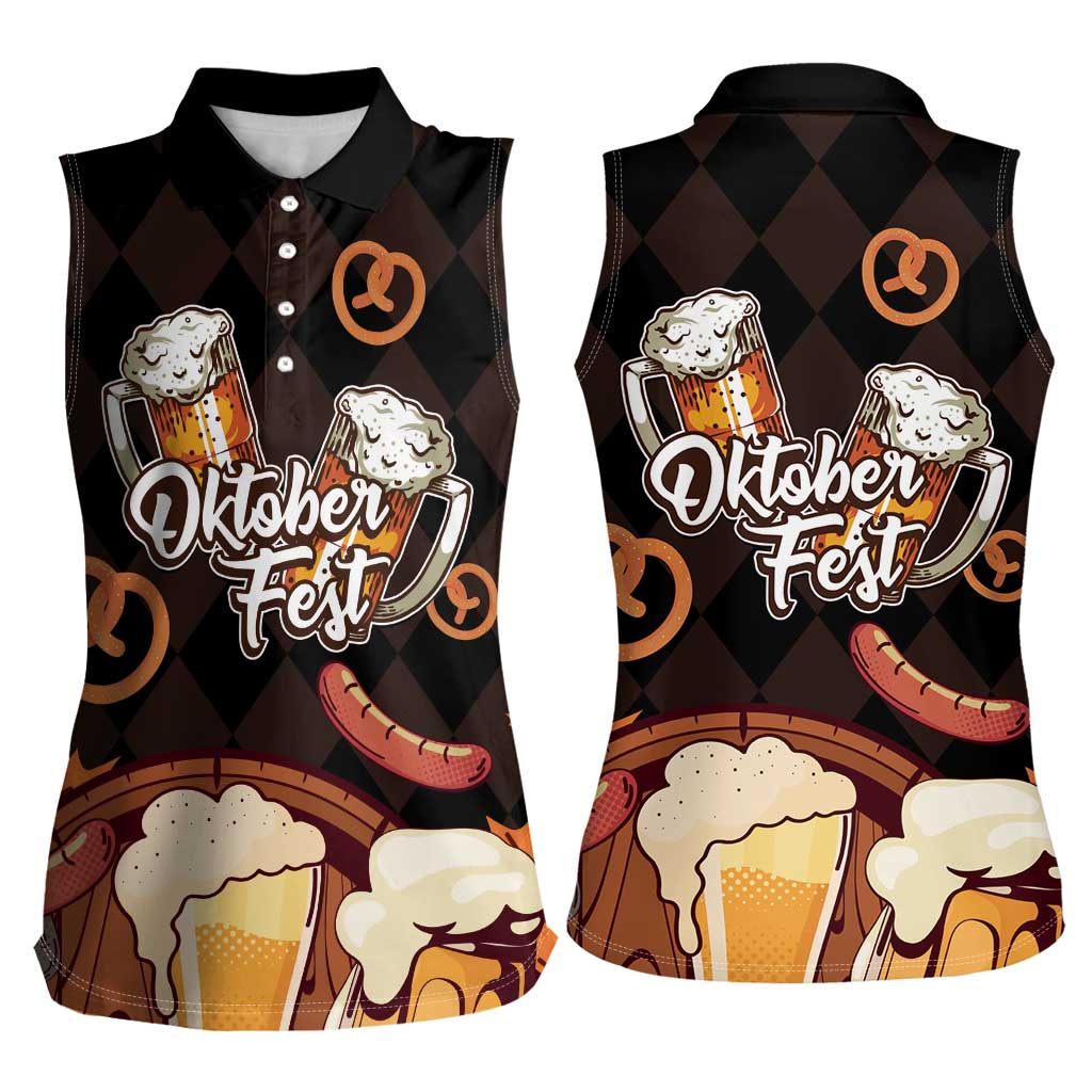 Oktoberfest German Beer Festival Celebration Women Sleeveless Polo Shirt - Wonder Print Shop