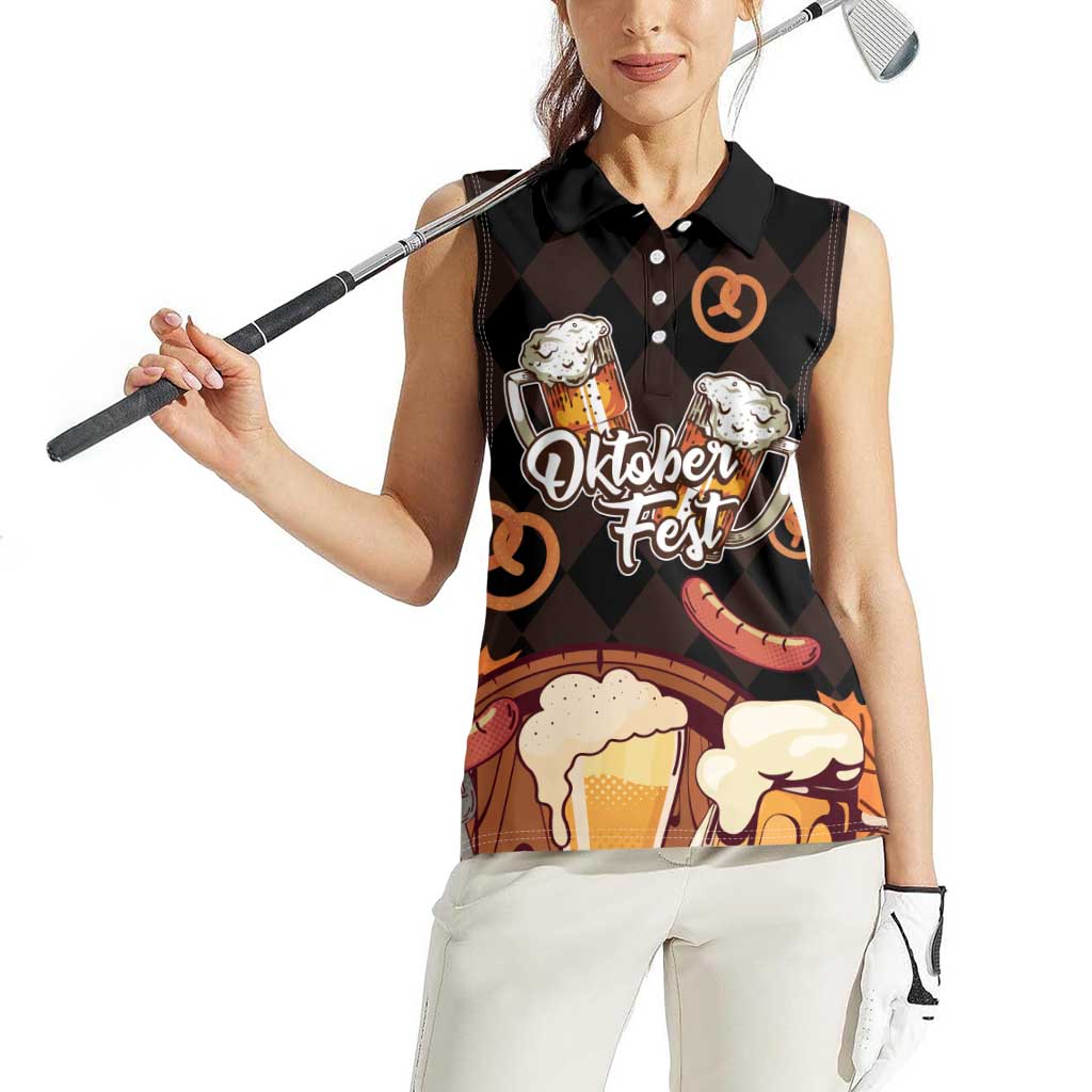 Oktoberfest German Beer Festival Celebration Women Sleeveless Polo Shirt - Wonder Print Shop