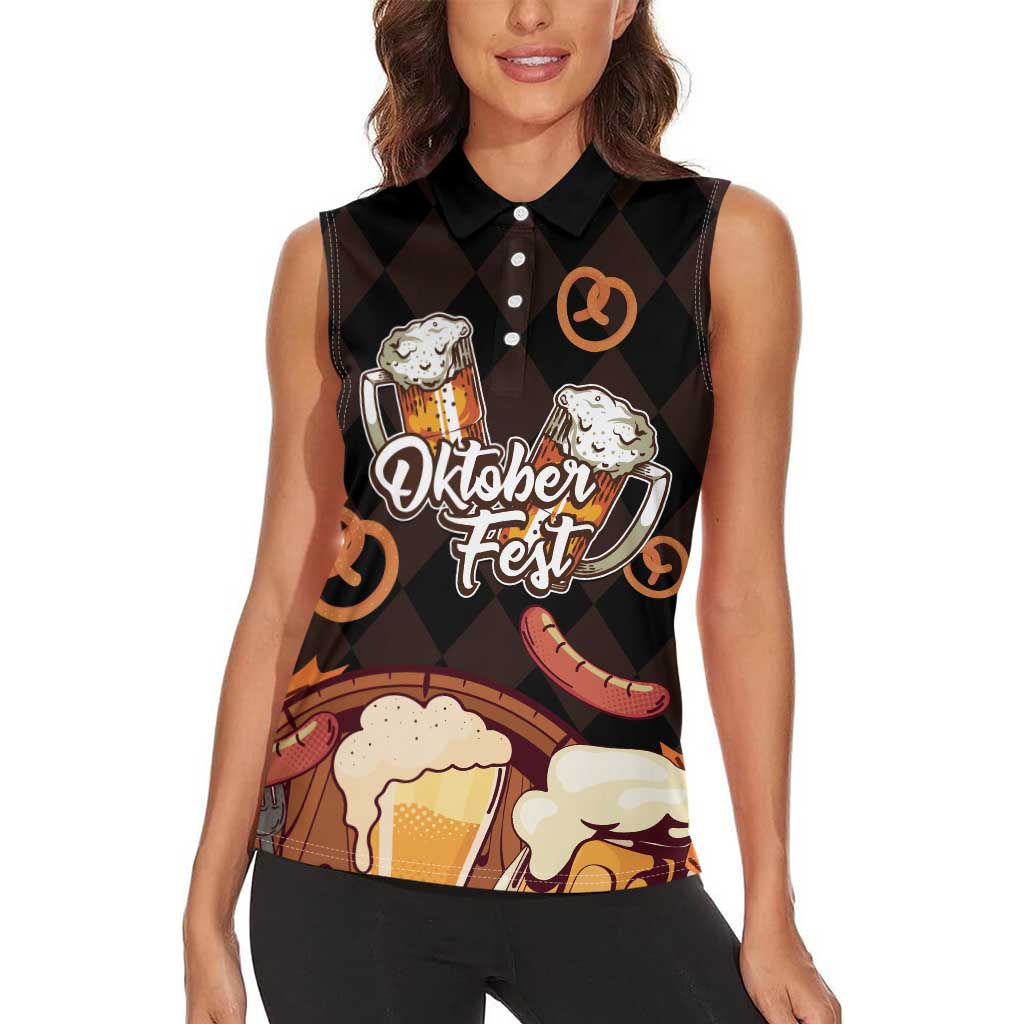 Oktoberfest German Beer Festival Celebration Women Sleeveless Polo Shirt - Wonder Print Shop