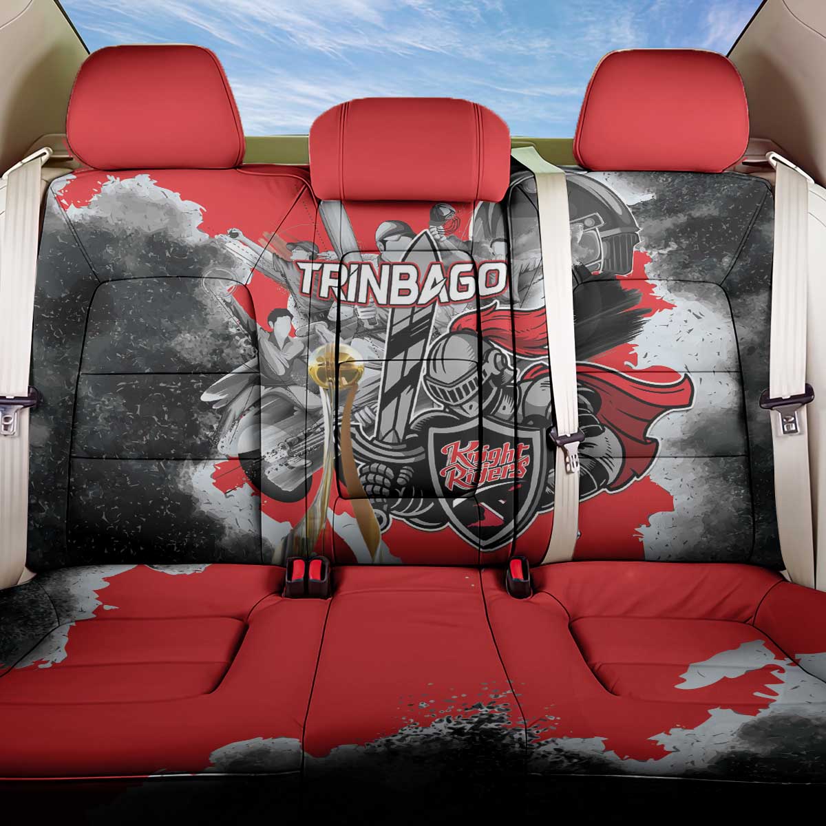 Trinbago Cricket Knight Riders Champion Back Car Seat Cover - Wonder Print Shop