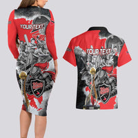 Personalized Trinbago Cricket Knight Riders Champion Couples Matching Long Sleeve Bodycon Dress and Hawaiian Shirt - Wonder Print Shop