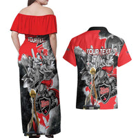 Personalized Trinbago Cricket Knight Riders Champion Couples Matching Off Shoulder Maxi Dress and Hawaiian Shirt - Wonder Print Shop