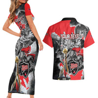 Personalized Trinbago Cricket Knight Riders Champion Couples Matching Short Sleeve Bodycon Dress and Hawaiian Shirt - Wonder Print Shop