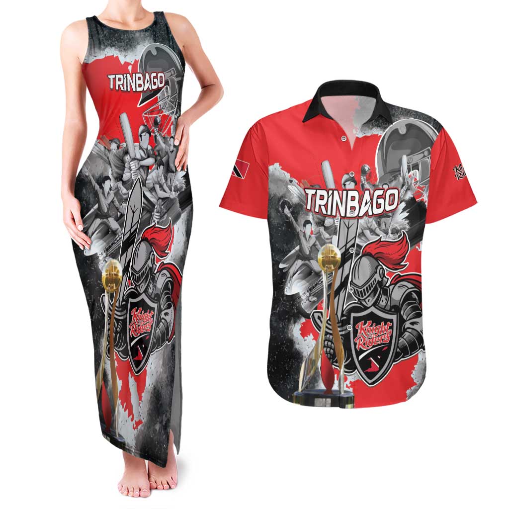 Personalized Trinbago Cricket Knight Riders Champion Couples Matching Tank Maxi Dress and Hawaiian Shirt - Wonder Print Shop