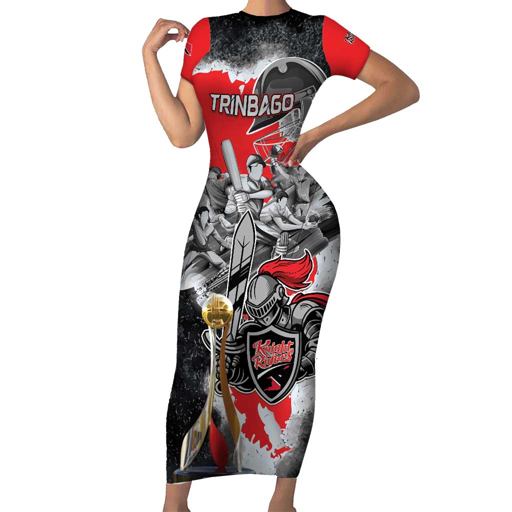 Personalized Trinbago Cricket Knight Riders Champion Family Matching Short Sleeve Bodycon Dress and Hawaiian Shirt - Wonder Print Shop