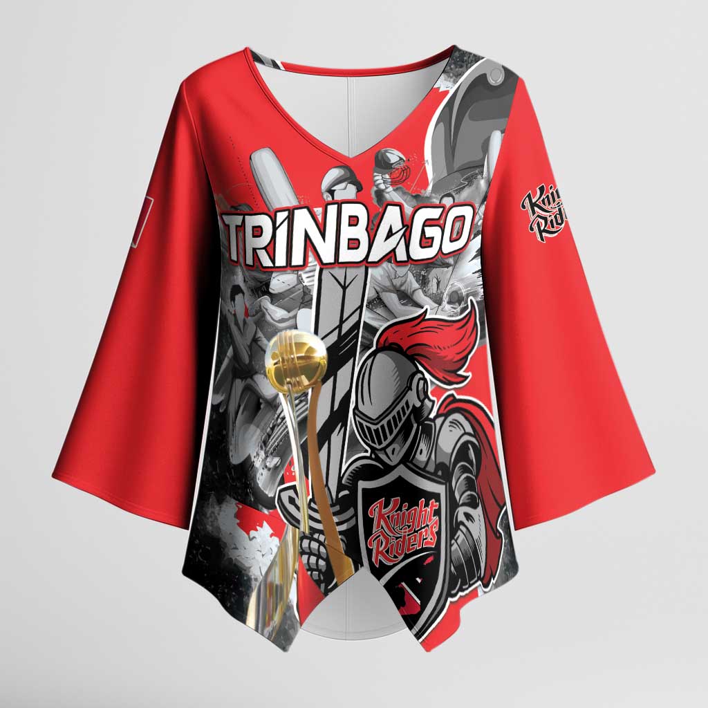 Personalized Trinbago Cricket Knight Riders Champion Kimono Sleeve Blouse - Wonder Print Shop