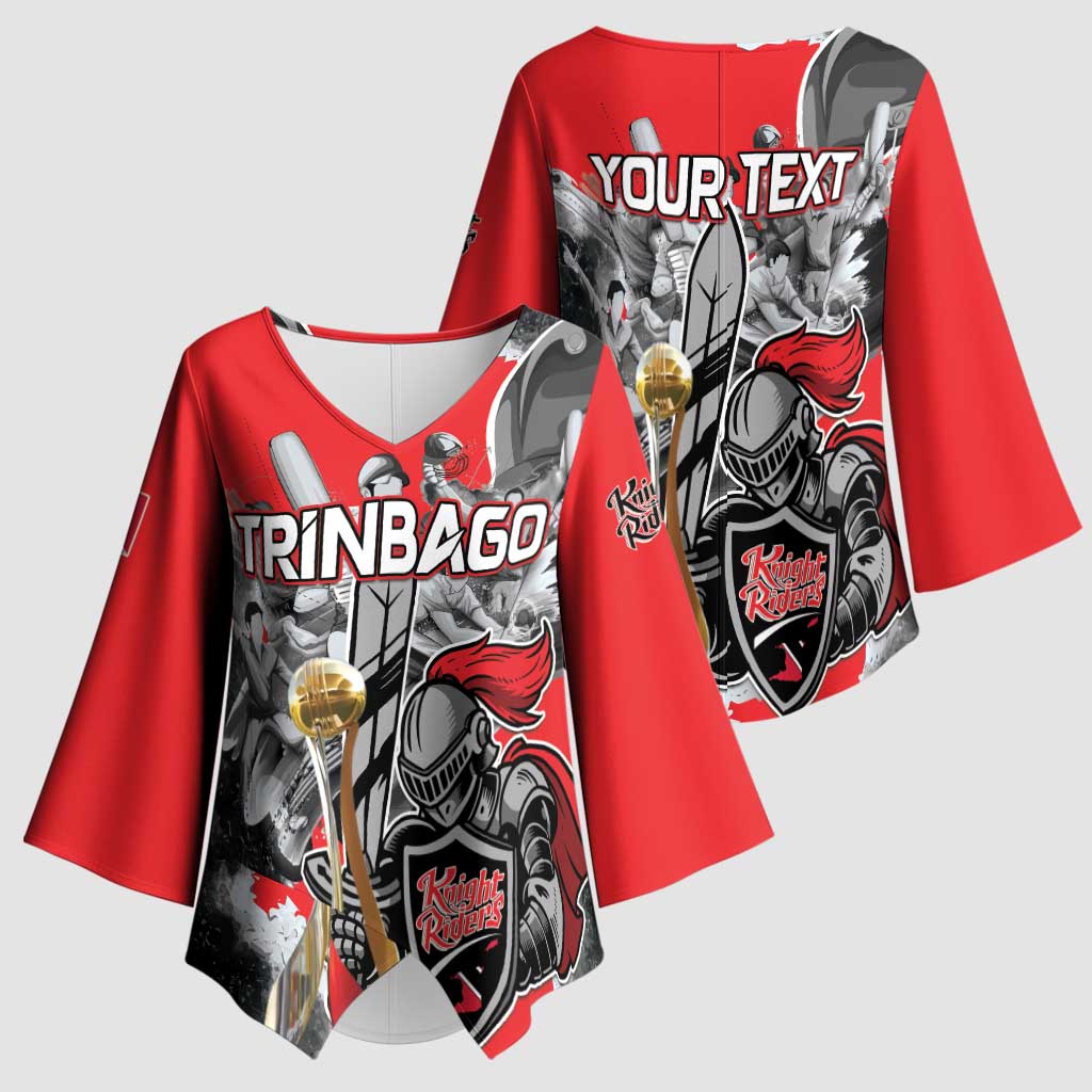 Personalized Trinbago Cricket Knight Riders Champion Kimono Sleeve Blouse - Wonder Print Shop