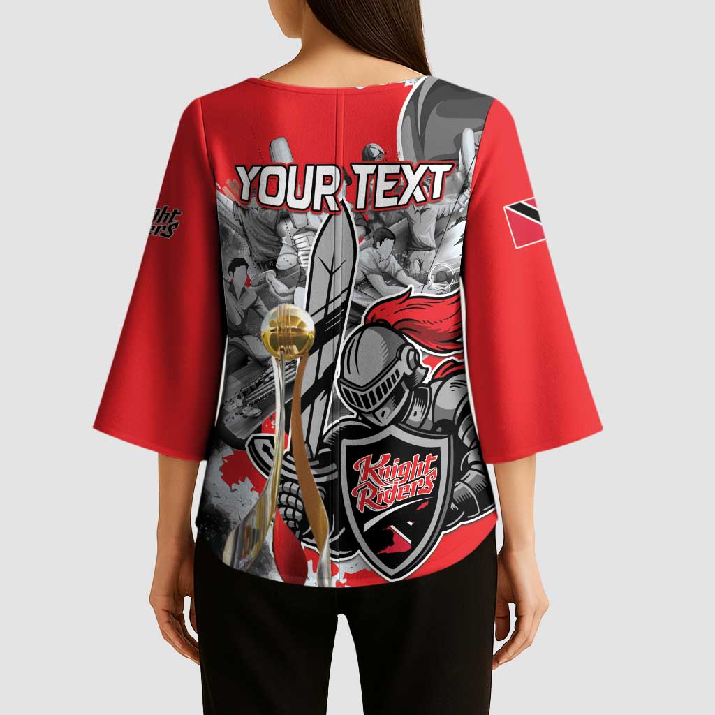 Personalized Trinbago Cricket Knight Riders Champion Kimono Sleeve Blouse - Wonder Print Shop