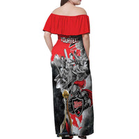 Personalized Trinbago Cricket Knight Riders Champion Off Shoulder Maxi Dress - Wonder Print Shop
