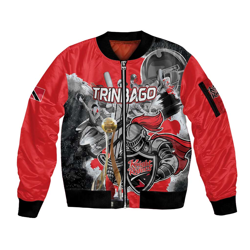 Personalized Trinbago Cricket Knight Riders Champion Sleeve Zip Bomber Jacket - Wonder Print Shop
