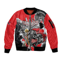 Personalized Trinbago Cricket Knight Riders Champion Sleeve Zip Bomber Jacket - Wonder Print Shop
