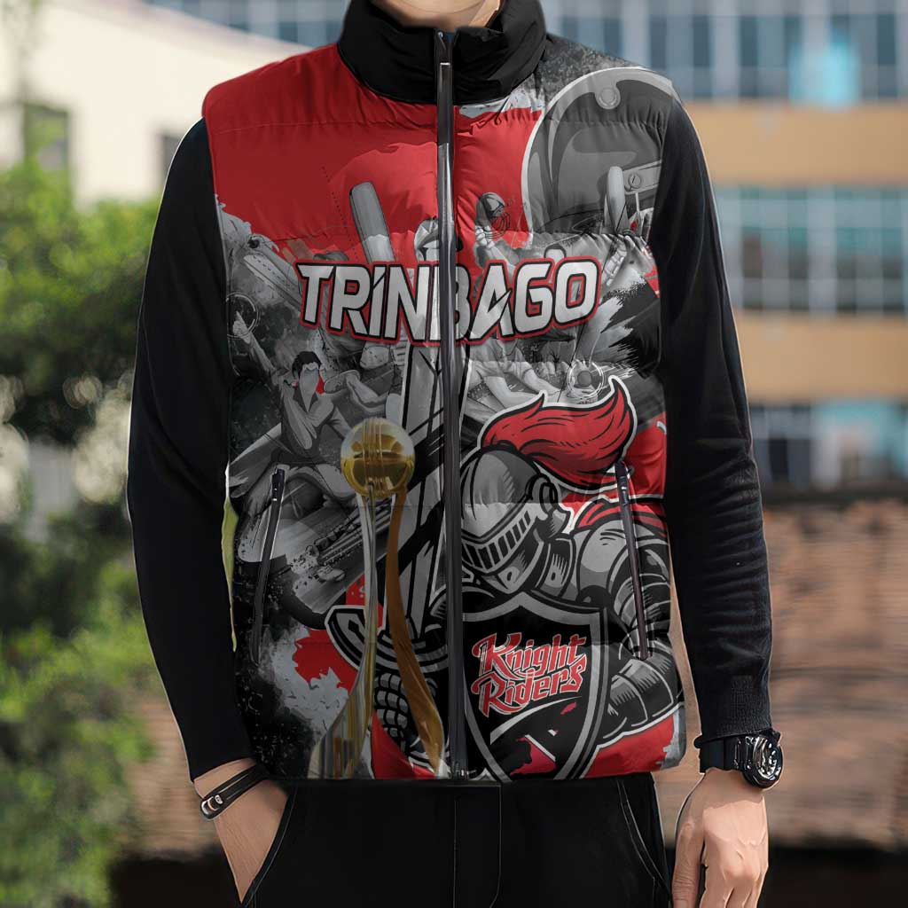 Personalized Trinbago Cricket Knight Riders Champion Sleeveless Puffer Jacket - Wonder Print Shop