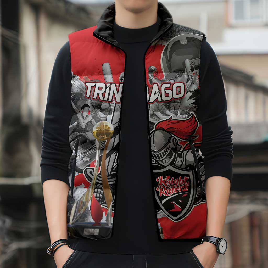 Personalized Trinbago Cricket Knight Riders Champion Sleeveless Puffer Jacket - Wonder Print Shop