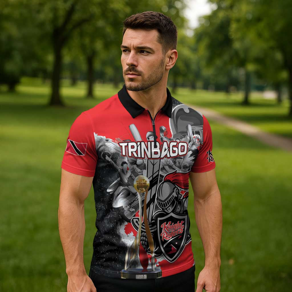 Personalized Trinbago Cricket Knight Riders Champion Zipper Polo Shirt - Wonder Print Shop