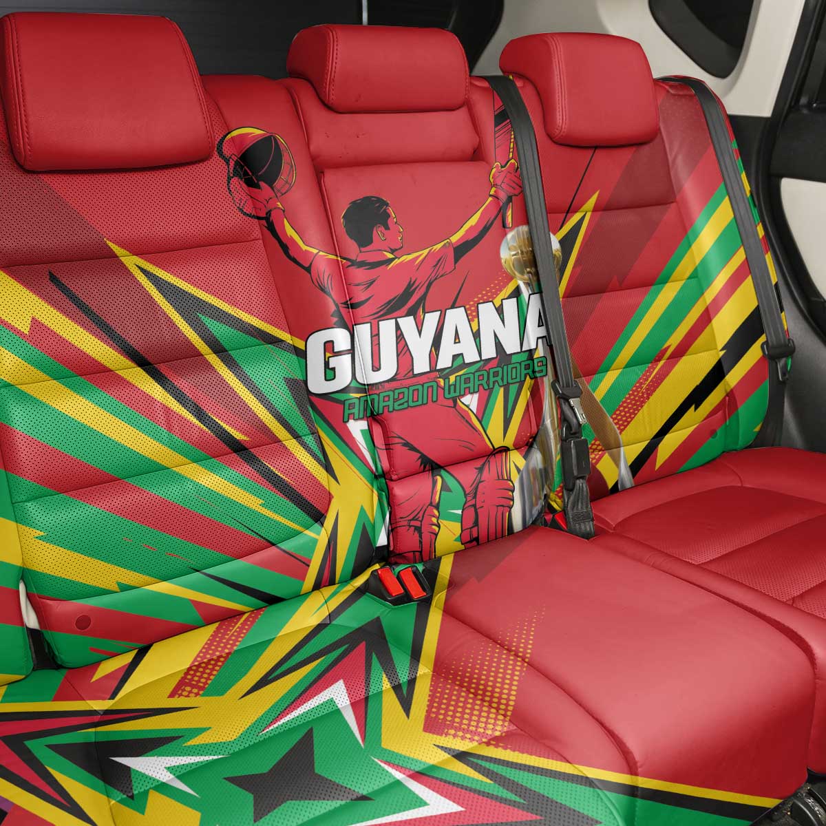 Amazon Warriors Champion Guyana Cricket Back Car Seat Cover - Wonder Print Shop
