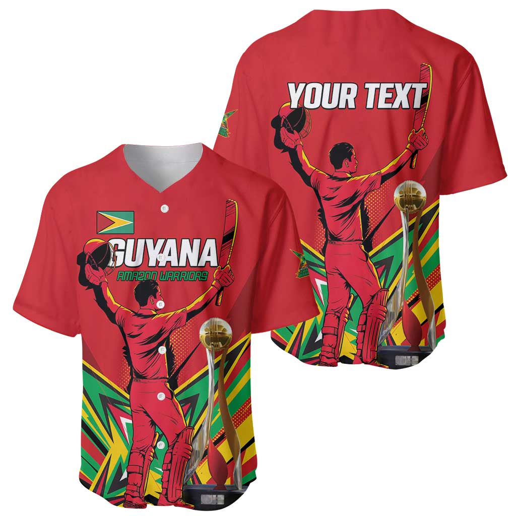 Personalized Amazon Warriors Champion Guyana Cricket Baseball Jersey - Wonder Print Shop