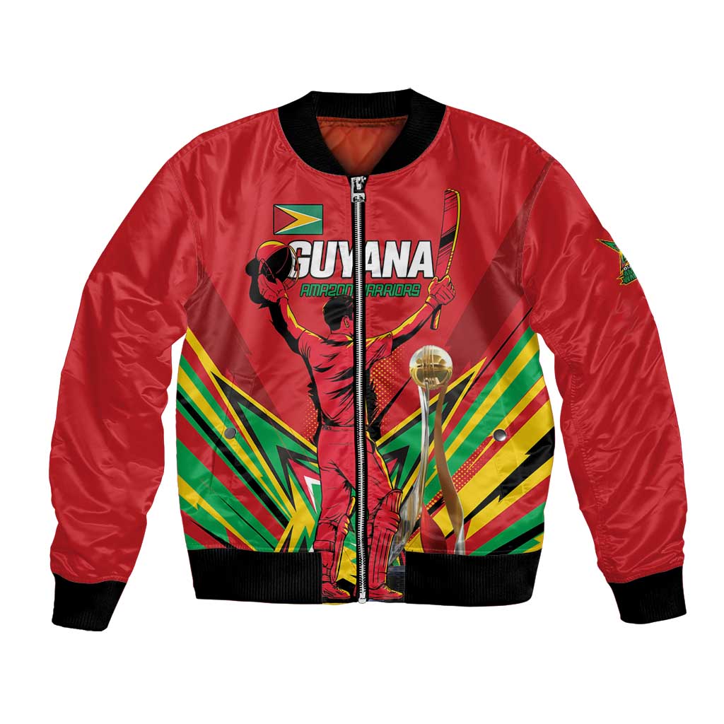Personalized Amazon Warriors Champion Guyana Cricket Bomber Jacket - Wonder Print Shop