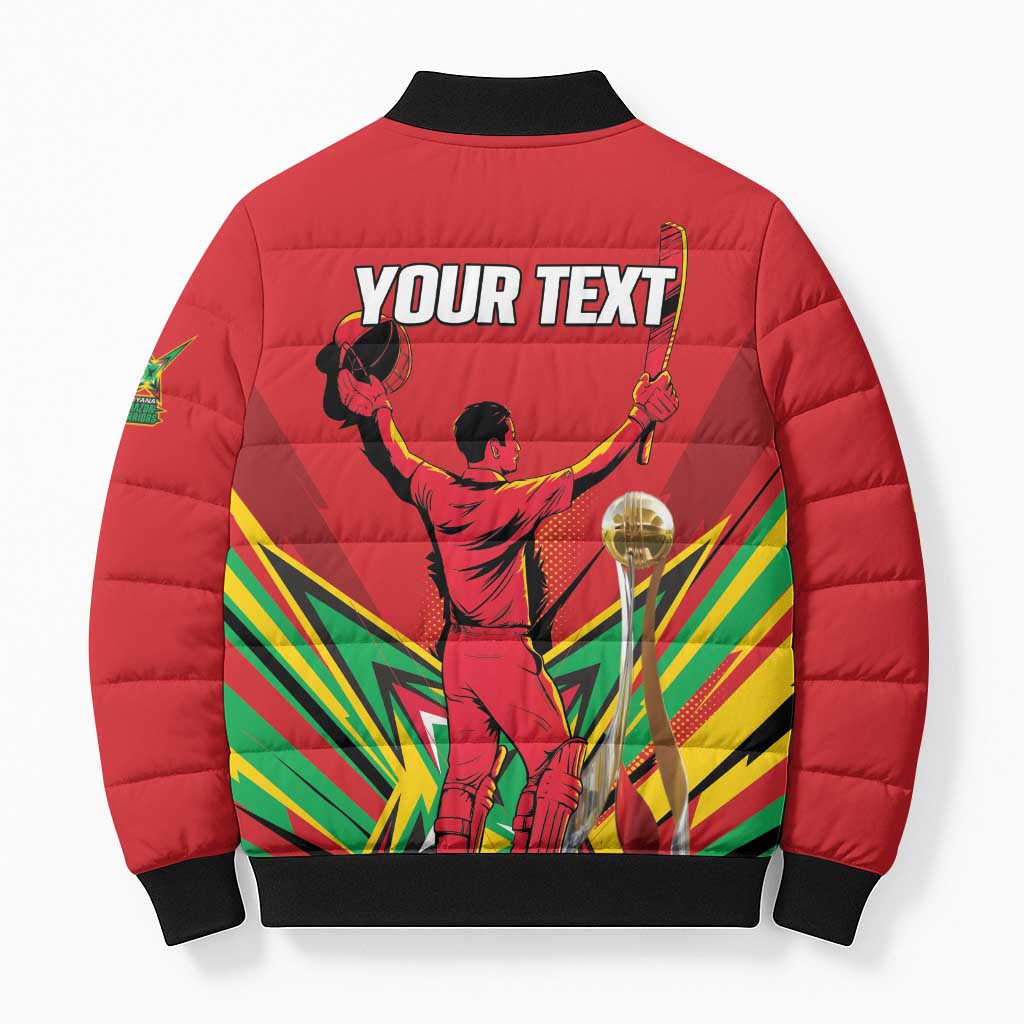 Personalized Amazon Warriors Champion Guyana Cricket Bomber Puffer Jacket - Wonder Print Shop