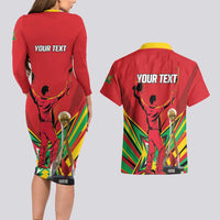 Personalized Amazon Warriors Champion Guyana Cricket Couples Matching Long Sleeve Bodycon Dress and Hawaiian Shirt - Wonder Print Shop