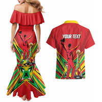 Personalized Amazon Warriors Champion Guyana Cricket Couples Matching Mermaid Dress and Hawaiian Shirt - Wonder Print Shop