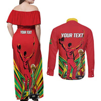 Personalized Amazon Warriors Champion Guyana Cricket Couples Matching Off Shoulder Maxi Dress and Long Sleeve Button Shirt - Wonder Print Shop