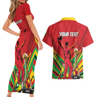 Personalized Amazon Warriors Champion Guyana Cricket Couples Matching Short Sleeve Bodycon Dress and Hawaiian Shirt - Wonder Print Shop