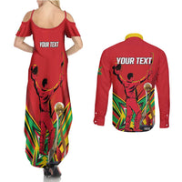 Personalized Amazon Warriors Champion Guyana Cricket Couples Matching Summer Maxi Dress and Long Sleeve Button Shirt - Wonder Print Shop
