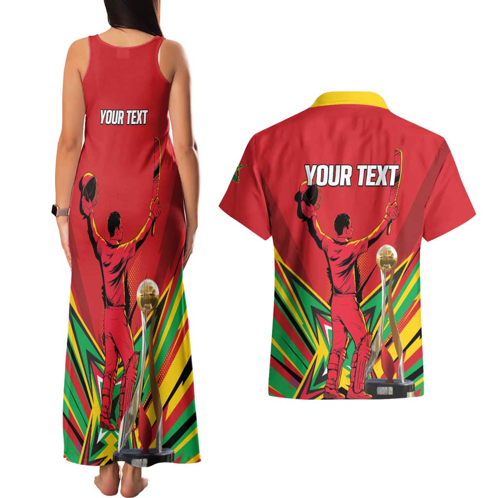 Personalized Amazon Warriors Champion Guyana Cricket Couples Matching Tank Maxi Dress and Hawaiian Shirt - Wonder Print Shop