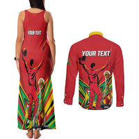 Personalized Amazon Warriors Champion Guyana Cricket Couples Matching Tank Maxi Dress and Long Sleeve Button Shirt - Wonder Print Shop