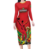 Personalized Amazon Warriors Champion Guyana Cricket Family Matching Long Sleeve Bodycon Dress and Hawaiian Shirt - Wonder Print Shop