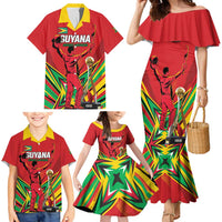 Personalized Amazon Warriors Champion Guyana Cricket Family Matching Mermaid Dress and Hawaiian Shirt - Wonder Print Shop