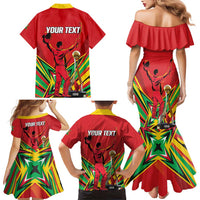 Personalized Amazon Warriors Champion Guyana Cricket Family Matching Mermaid Dress and Hawaiian Shirt - Wonder Print Shop