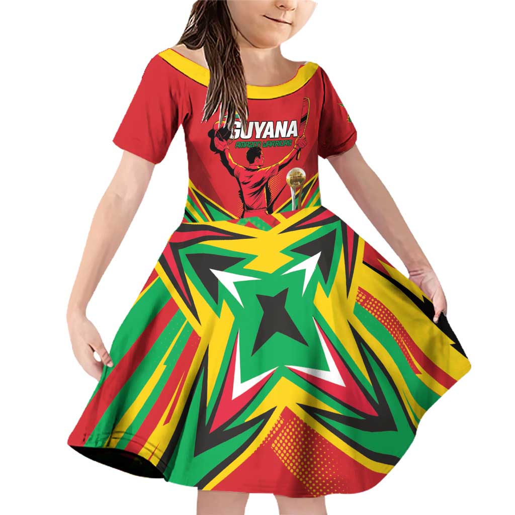 Personalized Amazon Warriors Champion Guyana Cricket Family Matching Off Shoulder Short Dress and Hawaiian Shirt - Wonder Print Shop