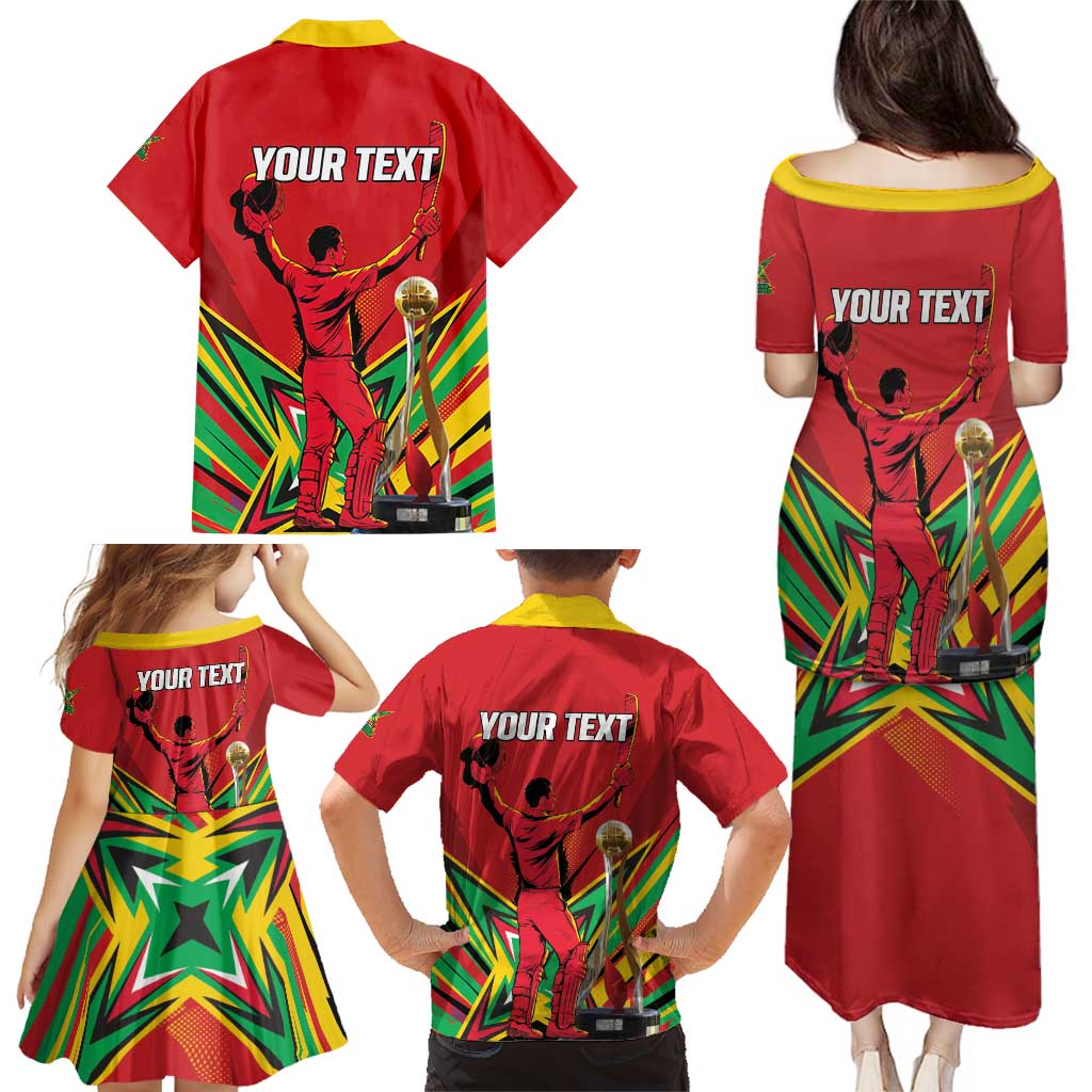 Personalized Amazon Warriors Champion Guyana Cricket Family Matching Puletasi and Hawaiian Shirt - Wonder Print Shop