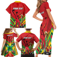 Personalized Amazon Warriors Champion Guyana Cricket Family Matching Short Sleeve Bodycon Dress and Hawaiian Shirt - Wonder Print Shop