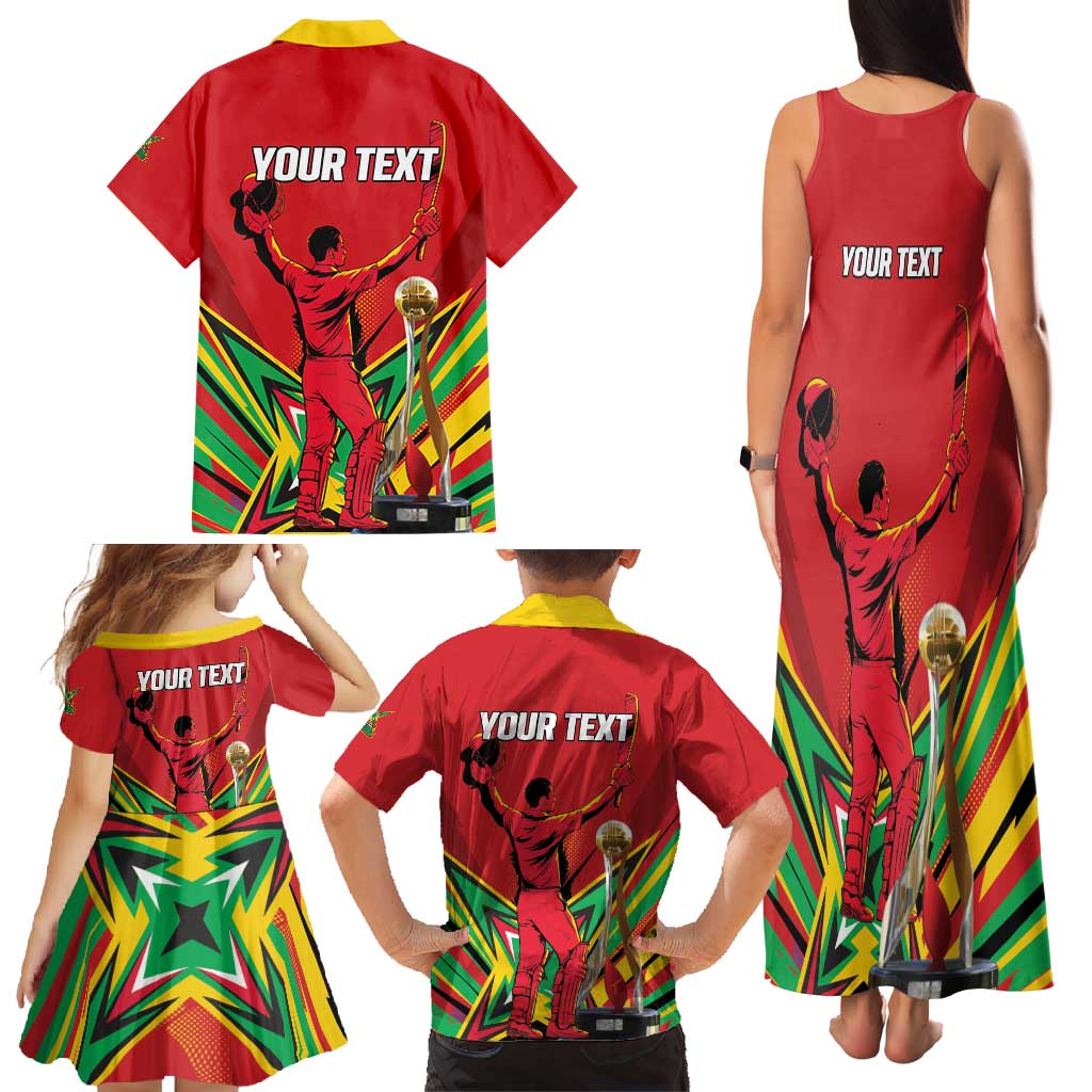 Personalized Amazon Warriors Champion Guyana Cricket Family Matching Tank Maxi Dress and Hawaiian Shirt - Wonder Print Shop