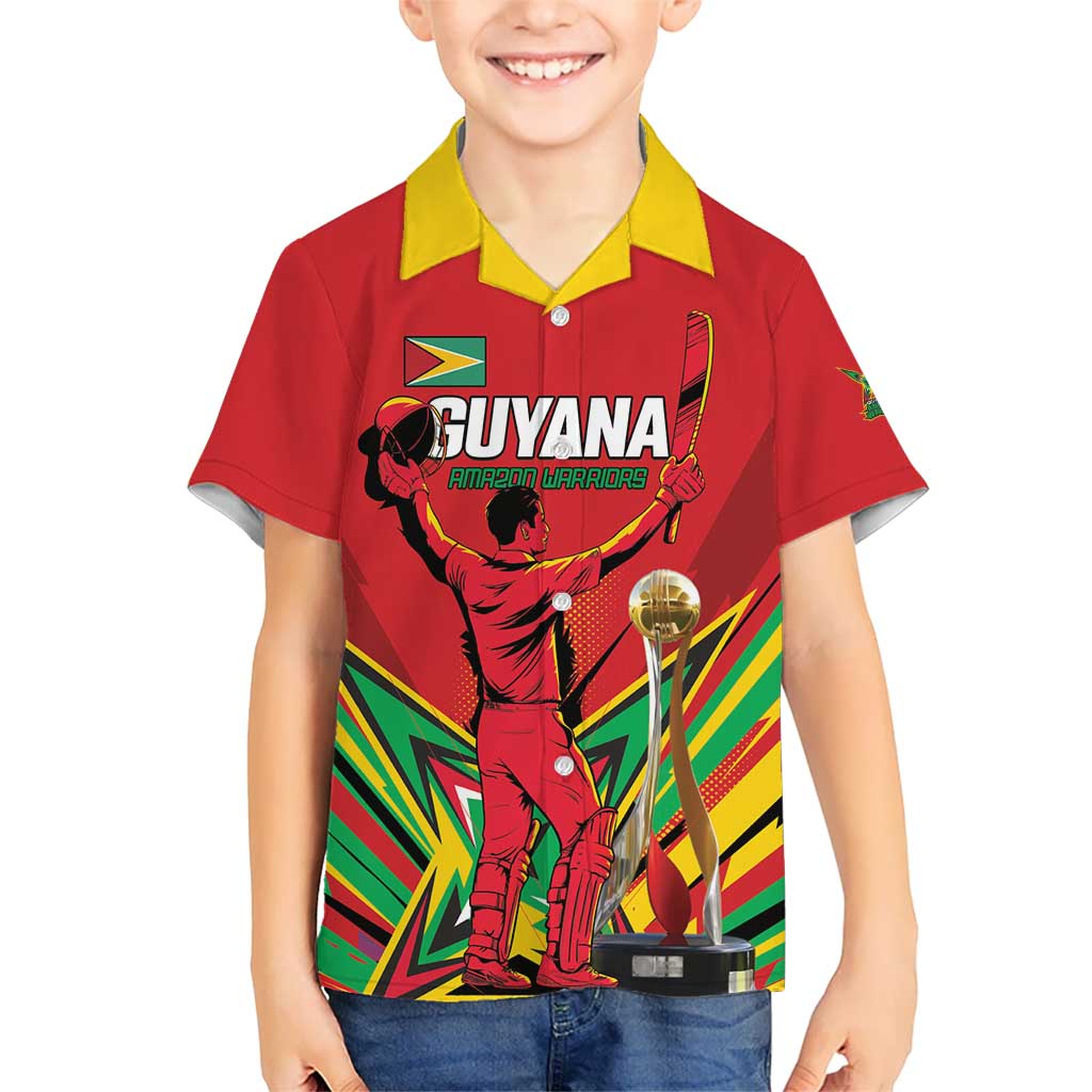 Personalized Amazon Warriors Champion Guyana Cricket Kid Hawaiian Shirt - Wonder Print Shop