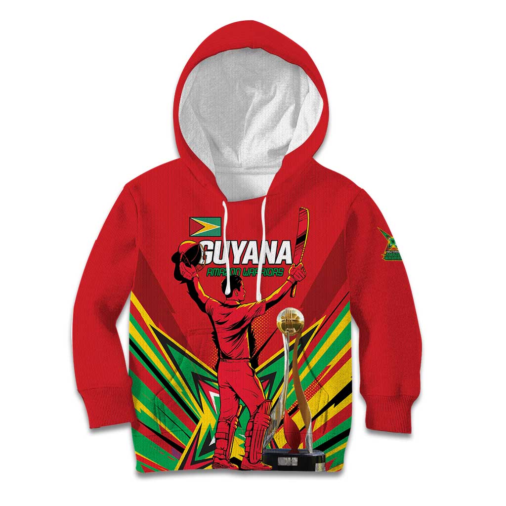 Personalized Amazon Warriors Champion Guyana Cricket Kid Hoodie - Wonder Print Shop