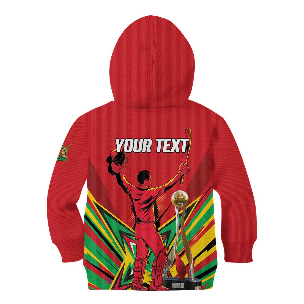Personalized Amazon Warriors Champion Guyana Cricket Kid Hoodie - Wonder Print Shop