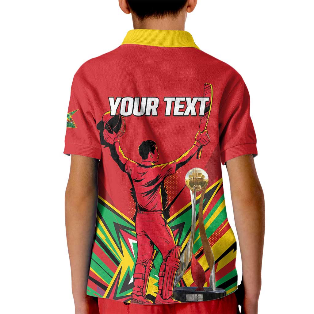Personalized Amazon Warriors Champion Guyana Cricket Kid Polo Shirt - Wonder Print Shop