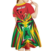 Personalized Amazon Warriors Champion Guyana Cricket Kid Short Sleeve Dress - Wonder Print Shop